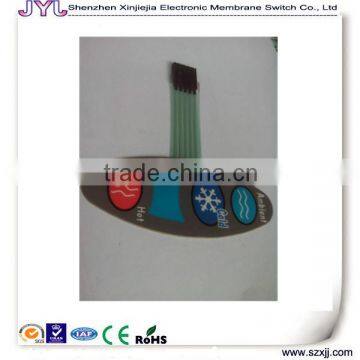 Graphic overlay in silk screen printing circuit in conductive silver ink