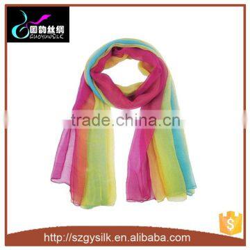 Womens Multi Radient Colors 100% Pure Silk Scarf