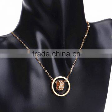 Fashion Jewelry 2015 18k Gold Plated Made With Austrian Crystal Alloy Rhinestone Heart Pendent Chain Necklace photo-4