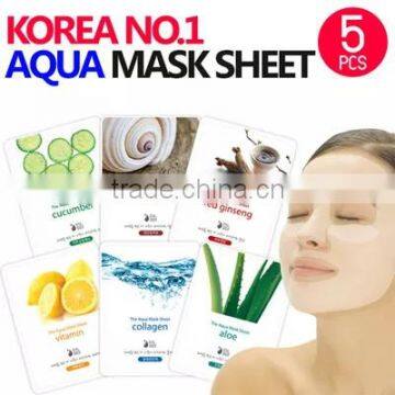 Aqua Mask Sheet 5pcs KOREA/Vitamin/ALOE/Collagen/Snail/Essence/Etude