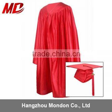 Children Graduation Cap and Gown Shiny Red