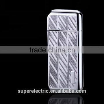 Classical design ultra thin electonic lighters top quality gold rechargeable usb electric lighter