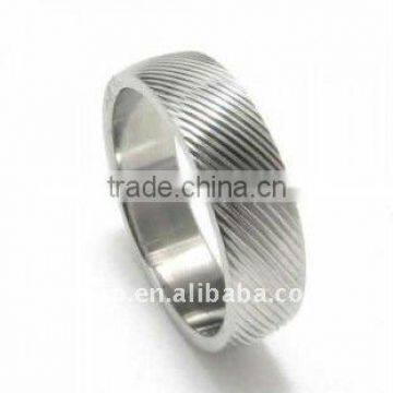 TR005 Fashion Custom Stripe Stainless Steel Finger Ring