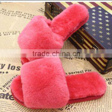 Warm style fur suede indoor factory germany rex rabbit fur slippers