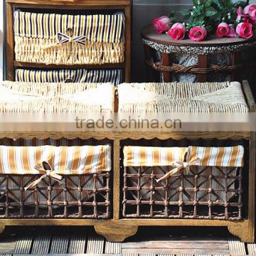 antique style sofa handmade corn weaving cushion cheap comfortable footstool