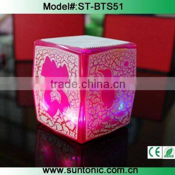 Chinese style portable mini led light bluetooth speaker support TF card and USB port