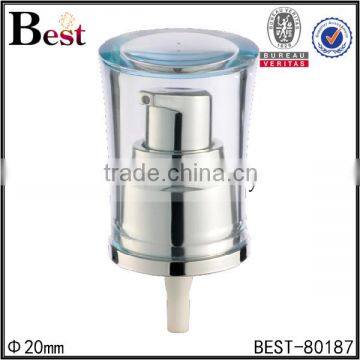 20mm 22mm special design aluminum pump with clear lids for pump container