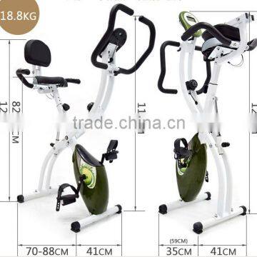 Folding exercise bike with recumbent function