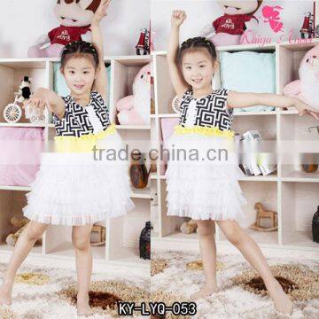 new design baby girls dress latest fashion stripe white chiffon dress baby girls summer dress designs