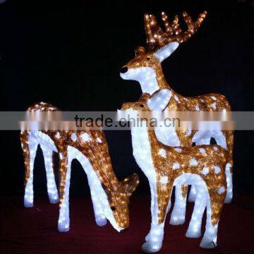 Garden Decoration 3D Acrylic Deer Family Led Christmas Ornament photo-3