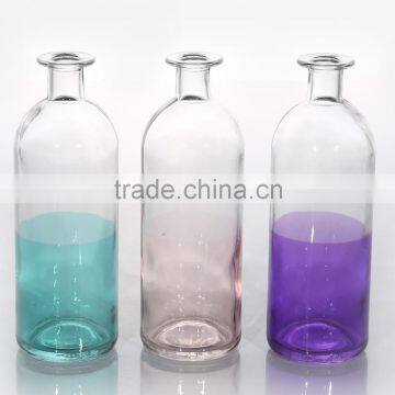 High Quality Multicolour Bottom Glass Vase With Clear Welt Top