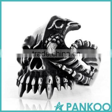 2016 Non-mainstream Fashion Classic Retro Series of Various Punk Skull Shape Thai Silver and Titanium Unisex Ring photo-4