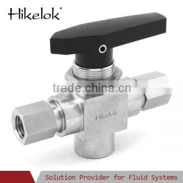 1/4" FNPT 3 way stainless steel 316 ball valve, three way CNG dispenser gun valve