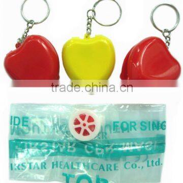 One-way valve Disposable CPR mask with ABS plastic box CPR face shield for first aid