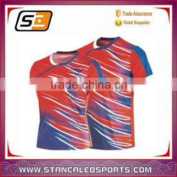 Stan Caleb factory price unique embroidery & printed adult 100% polyester moisture wicking sun proof tennis jersey for club/team