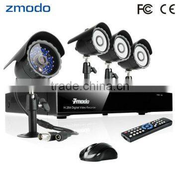 Zmodo 4CH Full D1 DVR 600TVL Outdoor Security Camera Kit