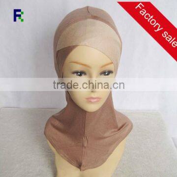 Arab Under scarf Plain Two Tone Colors Ninja Under Scarf Islamic Hijab Bonnet Muslim Hats Inner Neck Cover