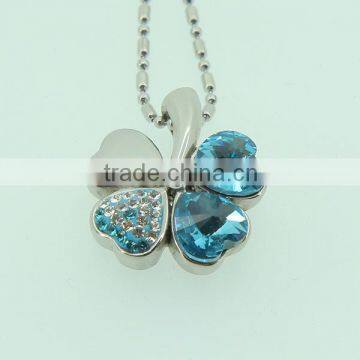 Wholesales girls jewelry with magnetic blue flower pendant