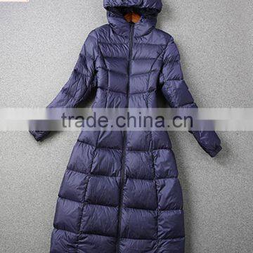 2016 fashion women's knee-length down jacket hooded down coat