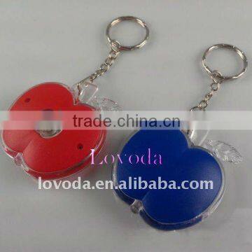 apple shaped led keyring light with customised logo printing JLP-015 for promotion gift