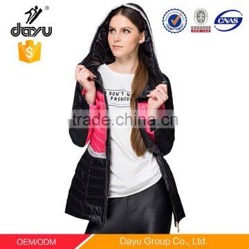 zipper Customized hooded First ultra light jacket for women,outdoor wear cool winter quilted jacket