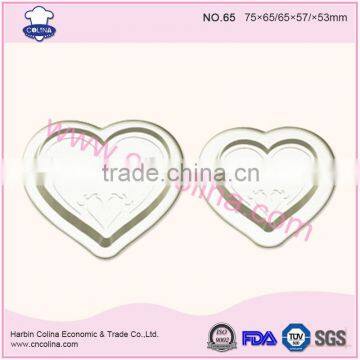 2015 heart shape plastic cookie cutter cookie stamp