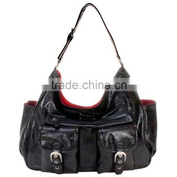 Fashion pu leather adult baby diaper bag