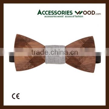 2016 hot selling customized wooden bow tie with different wood materials and colors with box