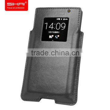 2016 China Supply Card Slot Design Logo Customize Mobile Phone Leather Pouch for Blackberry Priv Case Cover