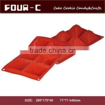 6 cavity pyramid silicone bakeware, silicone cake mold, baking supplies