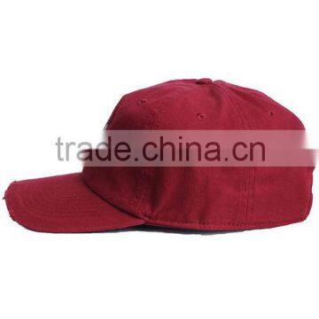 Guangzhou Daijun OEM Hot Sale Embroidered Logo 6 Panel Men And Women Baseball Red Washed Cotton Cap Manufacturer photo-3