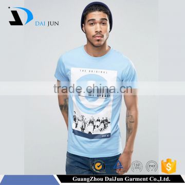 China OEM High Quality Blue 200gsm 3d printed 100% polyester Blue Mens t shirts manufacturers in china