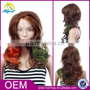 New fashion style customizable synthetic hair ombre lace front wig