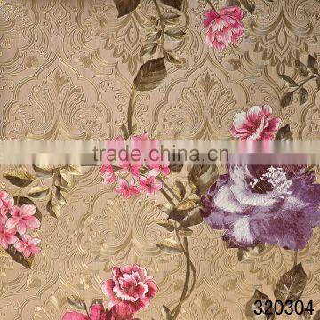 pink flower oriental style wall paper 2015