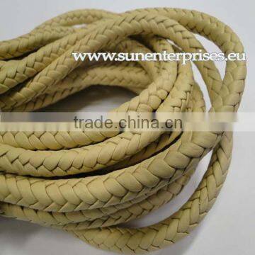 Braided Leather cords -6mm- LATTE