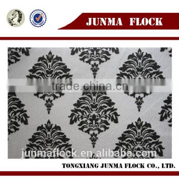 Big flower pattern Manufacturer China design flock printing fabric for Home Designs Fabric