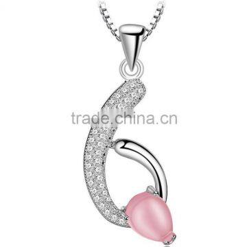 cute animal girls natural rose quartz stone different types of pendant chains jewelry