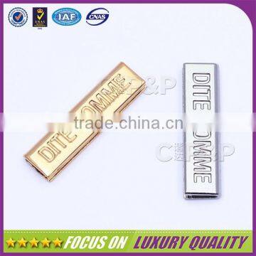 Customized design garment accessories metal brand logo for dress