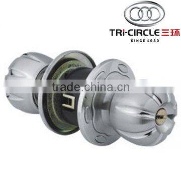 Tri-Circle Cylindrical Round Knob Door Lock SP5899-SS
