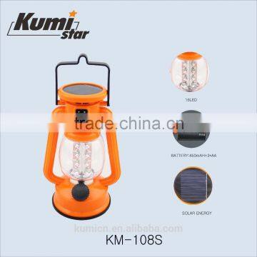 16LED rechargeable and dry battery solar camping lantern KM-108S