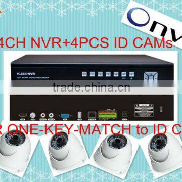 1080P HD network security full set 4CH NVR+4pcs 36pcs IR LEDs ID Camera with ONVIF POE mobile suveillance no need IP setting