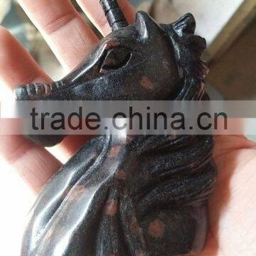 wholesale natural plum flower stone unicorn for decoration