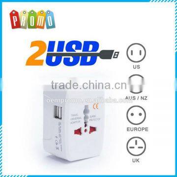 2 USB Port All in One Universal Travel AU UK US EU Plug Adaptor