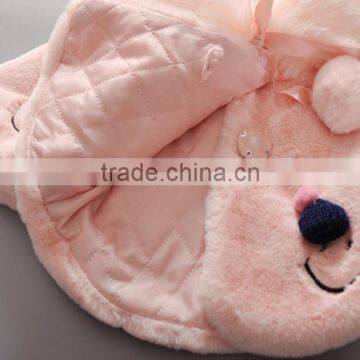 China Qualified Good Kids Children Baby Winter Coat Jacket With Embroidered Smile Face and Pompom Ball photo-5