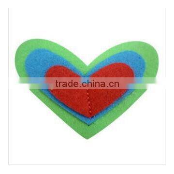 iron-on multicolor heart shaped embroidery patch/badge