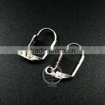 12*6mm vintage antiqued silver shell simple lever back earrings hoop base settings loop supplies 1702076