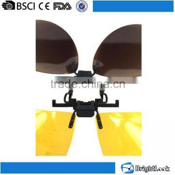 Hot Sale Designer Fashionable Blue Mirror Lens Male Clip on Hat Flip up Polarized Sunglasses for Plastic Frames photo-4