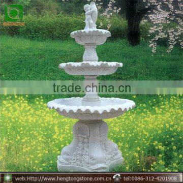 3 Tier White Marble Fountain