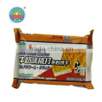 Soda Sandwich Crackers Crisp Square Shape Lemon & Milk Flavor