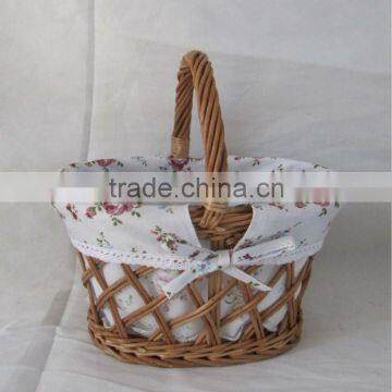 promotional willow storage basket with lining